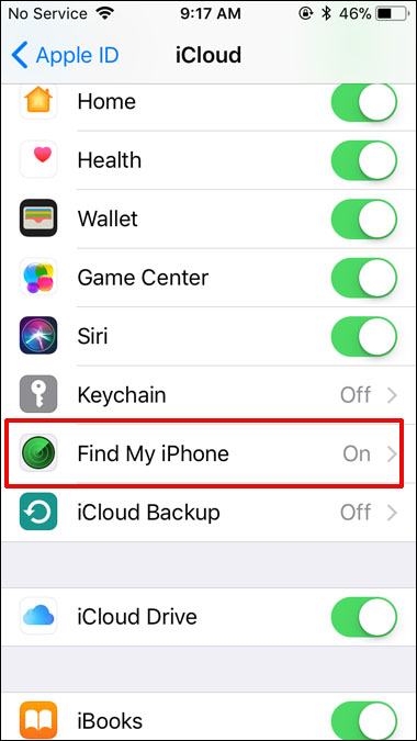 turn off find my iphone icloud settings iphone 5