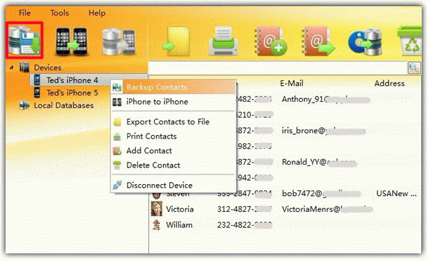 backup all iPhone contacts to computer