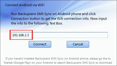 backuptrans android sms