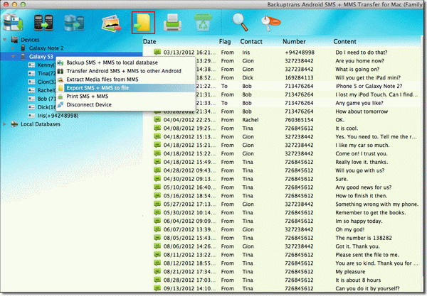 copy all SMS and MMS from Android to file on Mac
