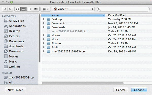 extract attachments from Android MMS to Mac - save path