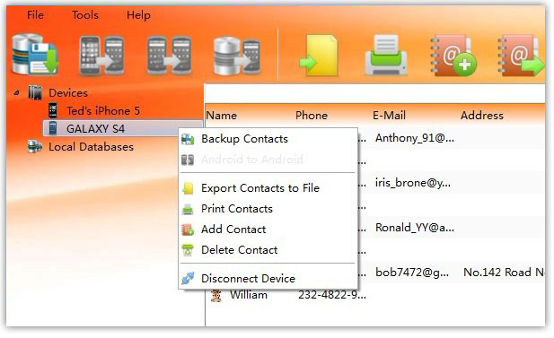 Manage Android Contacts on PC