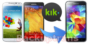Copy Kik messages to a new Android Phone